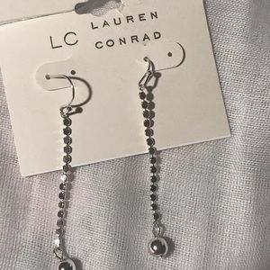 Lauren Conrad Linear Drop Earrings in Silver